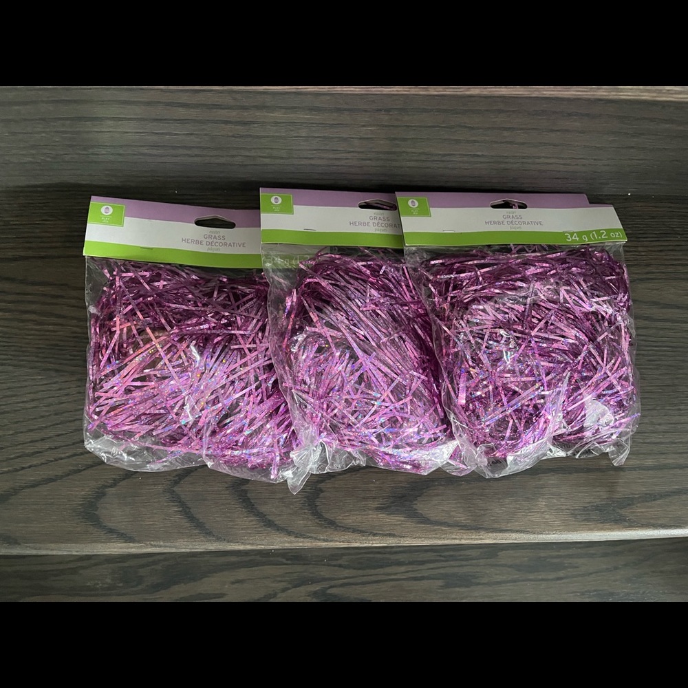 Target metallic pink grass for Easter baskets all new